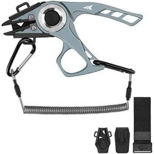 imageKastKing Micro Gila Fishing Pliers Integrated Finger Hole Aircraft Grade Aluminum Fishing Tools Saltwater Resistant Fishing Gear Tungsten Carbide Cutters CharcoalCharcoal