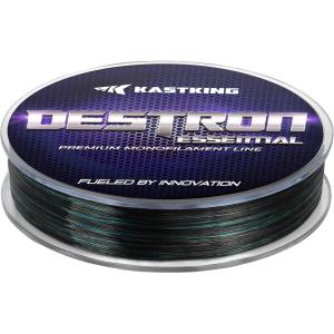 imageKastKing Destron Essential Monofilament Fishing Line Advanced Polymer Coating for High Abrasion Resistance Super Smooth High Strength Low Memory Mono Line Fresh and Saltwater FishingMidnight Camo