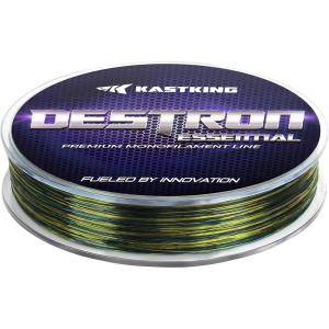 imageKastKing Destron Essential Monofilament Fishing Line Advanced Polymer Coating for High Abrasion Resistance Super Smooth High Strength Low Memory Mono Line Fresh and Saltwater FishingLimewood Camo