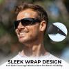imageKastKing Gauley Polarized Sunglasses With PuriVex Protective Lens CoatingUV 400 and Wrap Design Sport Fishing SunglassesA Matte Black Frame  Smoke