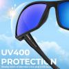 imageKastKing Gauley Polarized Sunglasses With PuriVex Protective Lens CoatingUV 400 and Wrap Design Sport Fishing SunglassesD Black Frame  Cobalt Mirror