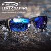 imageKastKing Gauley Polarized Sunglasses With PuriVex Protective Lens CoatingUV 400 and Wrap Design Sport Fishing SunglassesD Black Frame  Cobalt Mirror