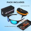 imageKastKing Gauley Polarized Sunglasses With PuriVex Protective Lens CoatingUV 400 and Wrap Design Sport Fishing SunglassesJ Dark Brown Texture Frame  Blue Ocean