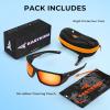 imageKastKing Gauley Polarized Sunglasses With PuriVex Protective Lens CoatingUV 400 and Wrap Design Sport Fishing SunglassesM Black Frame  Scarlet Mirror