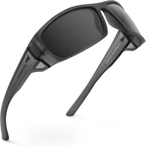 imageKastKing Gauley Polarized Sunglasses With PuriVex Protective Lens CoatingUV 400 and Wrap Design Sport Fishing SunglassesB Smoke Crystal Frame  Smoke