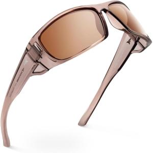 imageKastKing Gauley Polarized Sunglasses With PuriVex Protective Lens CoatingUV 400 and Wrap Design Sport Fishing SunglassesI Gray Frame  Brown