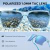 imageKastKing Beartrap Polarized Sports Fishing Sunglasses With PuriVex Protective Lens Coating Wayfarer Design Men WomenA Gloss Tal Light Blue Crystal Frame  Ice Blue Mirror