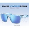 imageKastKing Beartrap Polarized Sports Fishing Sunglasses With PuriVex Protective Lens Coating Wayfarer Design Men WomenA Gloss Tal Light Blue Crystal Frame  Ice Blue Mirror