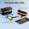 imageKastKing Beartrap Polarized Sports Fishing Sunglasses With PuriVex Protective Lens Coating Wayfarer Design Men WomenD Matte Black Frame  Chartreuse Mirror