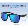 imageKastKing Beartrap Polarized Sports Fishing Sunglasses With PuriVex Protective Lens Coating Wayfarer Design Men WomenE Gloss Tal Light Gray Frame  Blue Ocean Mirror