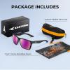 imageKastKing Beartrap Polarized Sports Fishing Sunglasses With PuriVex Protective Lens Coating Wayfarer Design Men WomenG Gloss Black Frame  Lavender Mirror