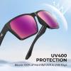 imageKastKing Beartrap Polarized Sports Fishing Sunglasses With PuriVex Protective Lens Coating Wayfarer Design Men WomenG Gloss Black Frame  Lavender Mirror