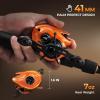 imageKastKing Lethal Blaze Baitcasting Fishing Reel 731 HighSpeed Gear Ratio LowProfile Baitcaster Lightweight Glass FiberInfused Nylon Frame Freshwater amp Inshore Bass Fishing ReelRight Shiny Orange 731
