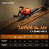imageKastKing Lethal Blaze Baitcasting Fishing Reel 731 HighSpeed Gear Ratio LowProfile Baitcaster Lightweight Glass FiberInfused Nylon Frame Freshwater amp Inshore Bass Fishing ReelLeft Shiny Orange 731