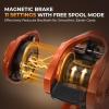 imageKastKing Lethal Blaze Baitcasting Fishing Reel 731 HighSpeed Gear Ratio LowProfile Baitcaster Lightweight Glass FiberInfused Nylon Frame Freshwater amp Inshore Bass Fishing ReelRight Shiny Orange 731