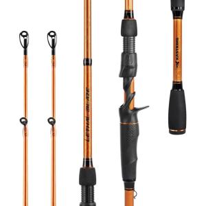 imageKastKing Lethal Blaze TwinTip Fishing Rods IM6 Graphite Blanks Casting amp Spinning Rods 2Piece Rod with Extra Tip PTS Power Transition System Ideal for Bass Freshwater amp Inshore Fishing74 H 2pcs  Extra Tip