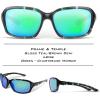imageKastKing Alanta Polarized Sunglasses With PuriVex Protective Lens CoatingUV400 Women Sunglasses for Cycling Driving FishingI Brown Demi Frame  Chartreuse Mirror