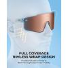 imageKastKing Etowah Polarized Sports Fishing Sunglasses With PuriVex Protective Lens Coating Rimless Wrap Design Men WomenA Gloss Crystal Frame  Copper Silver Mirror