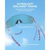 imageKastKing Etowah Polarized Sports Fishing Sunglasses With PuriVex Protective Lens Coating Rimless Wrap Design Men WomenB Gloss Crystal Frame  Smoke Lavender Mirror
