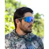 imageKastKing Etowah Polarized Sports Fishing Sunglasses With PuriVex Protective Lens Coating Rimless Wrap Design Men WomenF Black Frame  Smoke Cobalt Mirror