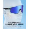 imageKastKing Etowah Polarized Sports Fishing Sunglasses With PuriVex Protective Lens Coating Rimless Wrap Design Men WomenF Black Frame  Smoke Cobalt Mirror