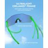 imageKastKing Etowah Polarized Sports Fishing Sunglasses With PuriVex Protective Lens Coating Rimless Wrap Design Men WomenG Double Matte Solid Green Frame  Green Chartreuse Mirror