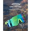 imageKastKing Etowah Polarized Sports Fishing Sunglasses With PuriVex Protective Lens Coating Rimless Wrap Design Men WomenG Double Matte Solid Green Frame  Green Chartreuse Mirror
