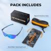 imageKastKing Nizini Polarized Sports Fishing Sunglasses With PuriVex Protective Lens Coating Rimless Wrap Design Men WomenB Gloss Navy Blue Demi Frame  Ice Blue Mirror