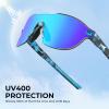 imageKastKing Nizini Polarized Sports Fishing Sunglasses With PuriVex Protective Lens Coating Rimless Wrap Design Men WomenB Gloss Navy Blue Demi Frame  Ice Blue Mirror