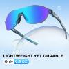 imageKastKing Nizini Polarized Sports Fishing Sunglasses With PuriVex Protective Lens Coating Rimless Wrap Design Men WomenB Gloss Navy Blue Demi Frame  Ice Blue Mirror