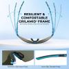 imageKastKing Nizini Polarized Sports Fishing Sunglasses With PuriVex Protective Lens Coating Rimless Wrap Design Men WomenB Gloss Navy Blue Demi Frame  Ice Blue Mirror
