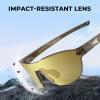 imageKastKing Nizini Polarized Sports Fishing Sunglasses With PuriVex Protective Lens Coating Rimless Wrap Design Men WomenD Gloss Tal Dark Olive Frame  Gold Mirror