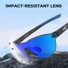 imageKastKing Nizini Polarized Sports Fishing Sunglasses With PuriVex Protective Lens Coating Rimless Wrap Design Men WomenE Matte Black Frame  Cobalt Mirror
