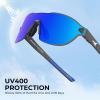 imageKastKing Nizini Polarized Sports Fishing Sunglasses With PuriVex Protective Lens Coating Rimless Wrap Design Men WomenE Matte Black Frame  Cobalt Mirror