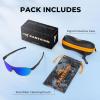 imageKastKing Nizini Polarized Sports Fishing Sunglasses With PuriVex Protective Lens Coating Rimless Wrap Design Men WomenE Matte Black Frame  Cobalt Mirror