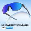 imageKastKing Nizini Polarized Sports Fishing Sunglasses With PuriVex Protective Lens Coating Rimless Wrap Design Men WomenE Matte Black Frame  Cobalt Mirror