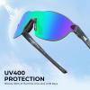 imageKastKing Nizini Polarized Sports Fishing Sunglasses With PuriVex Protective Lens Coating Rimless Wrap Design Men WomenF Gloss Tal Brown Frame  Chartreuse Mirror