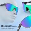 imageKastKing Nizini Polarized Sports Fishing Sunglasses With PuriVex Protective Lens Coating Rimless Wrap Design Men WomenF Gloss Tal Brown Frame  Chartreuse Mirror