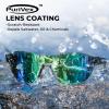 imageKastKing Nizini Polarized Sports Fishing Sunglasses With PuriVex Protective Lens Coating Rimless Wrap Design Men WomenF Gloss Tal Brown Frame  Chartreuse Mirror