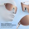 imageKastKing Nizini Polarized Sports Fishing Sunglasses With PuriVex Protective Lens Coating Rimless Wrap Design Men WomenG Gloss Crystal Frame  Silver Mirror