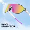 imageKastKing Nizini Polarized Sports Fishing Sunglasses With PuriVex Protective Lens Coating Rimless Wrap Design Men WomenH Gloss Crystal Frame  Lavender Mirror