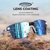 imageKastKing Tarkio Polarized Fishing Sunglasses Large Single PC Lenses Rimless Wrap Design UV400 Protection Sports SunglassesG Double Matte Silver Frame  Aqua Ice Mirror