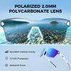 imageKastKing Tarkio Polarized Fishing Sunglasses Large Single PC Lenses Rimless Wrap Design UV400 Protection Sports SunglassesG Double Matte Silver Frame  Aqua Ice Mirror
