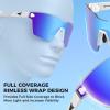 imageKastKing Tarkio Polarized Fishing Sunglasses Large Single PC Lenses Rimless Wrap Design UV400 Protection Sports SunglassesG Double Matte Silver Frame  Aqua Ice Mirror