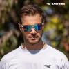 imageKastKing Tarkio Polarized Fishing Sunglasses Large Single PC Lenses Rimless Wrap Design UV400 Protection Sports SunglassesG Double Matte Silver Frame  Aqua Ice Mirror