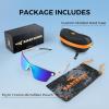 imageKastKing Tarkio Polarized Fishing Sunglasses Large Single PC Lenses Rimless Wrap Design UV400 Protection Sports SunglassesG Double Matte Silver Frame  Aqua Ice Mirror