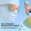 imageKastKing Tarkio Polarized Fishing Sunglasses Large Single PC Lenses Rimless Wrap Design UV400 Protection Sports SunglassesH Gloss Crystal Frame  Pink Mirror