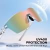 imageKastKing Tarkio Polarized Fishing Sunglasses Large Single PC Lenses Rimless Wrap Design UV400 Protection Sports SunglassesH Gloss Crystal Frame  Pink Mirror