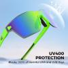 imageKastKing Tarkio Polarized Fishing Sunglasses Large Single PC Lenses Rimless Wrap Design UV400 Protection Sports SunglassesI Double Matte Solid Green Frame  Chartreuse
