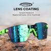 imageKastKing Tarkio Polarized Fishing Sunglasses Large Single PC Lenses Rimless Wrap Design UV400 Protection Sports SunglassesI Double Matte Solid Green Frame  Chartreuse
